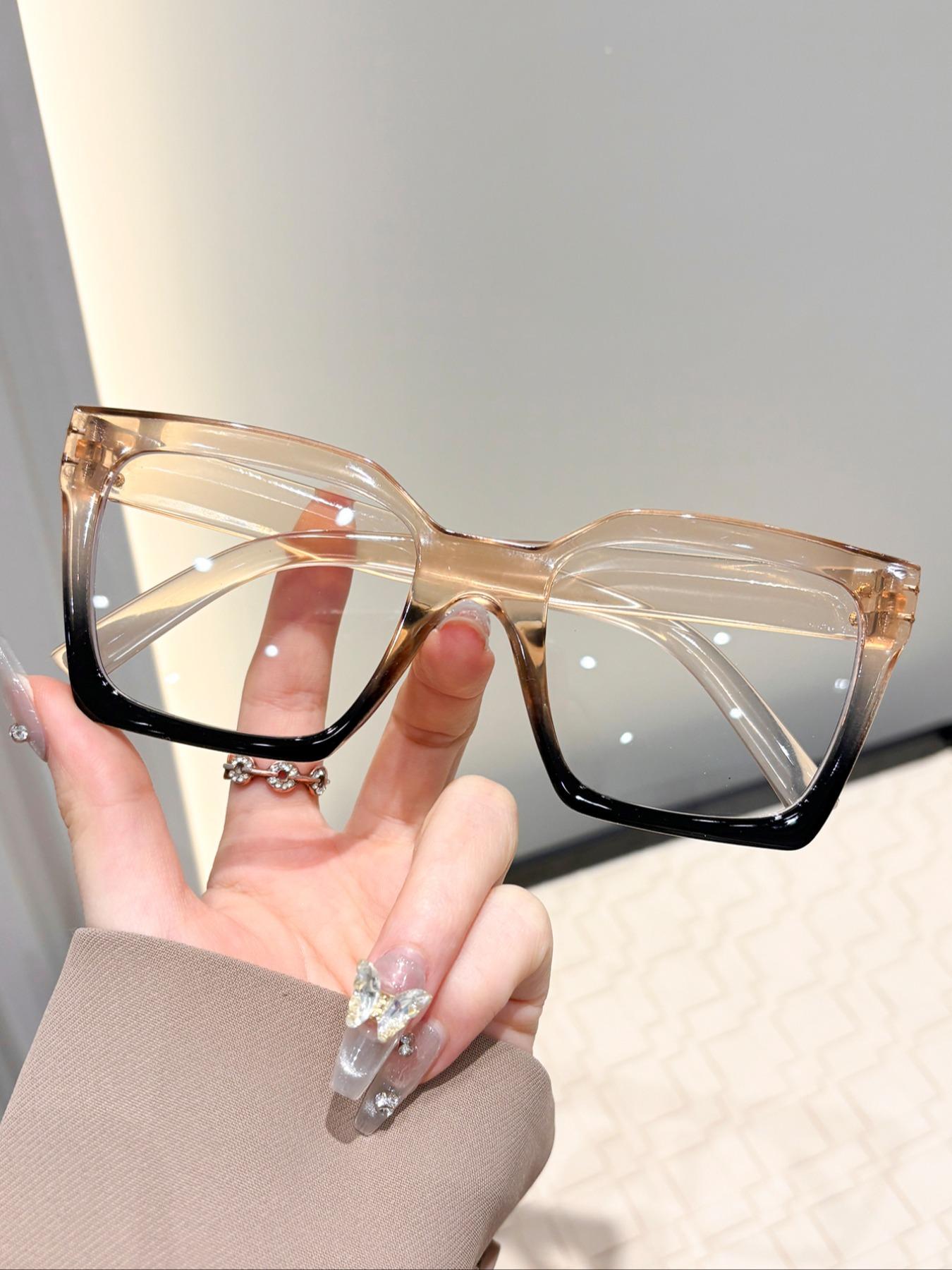 Women's Rectangular Casual Simple Flat Mirror, Leopard Pattern Eyeglasses, Ideal for Daily Office Commute, Leisure Activities, Stylish and Functional Design