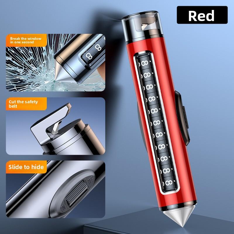 Multifunctional Car Window Breaker Parking Number Plate Ornament Temporary Car Phone Safety Hammer