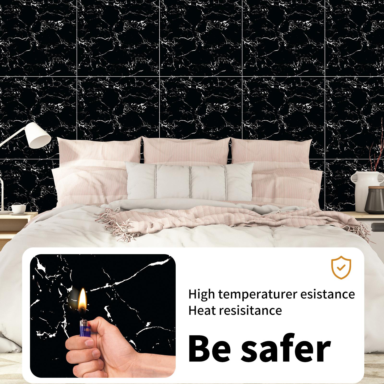 Self-Adhesive Marble Tile Stickers Set, Decorative Wall Sticker, Wall Decal, Waterproof PVC Wall Decor, Durable Floor Tiles, Easy to Apply and Remove, Perfect for Living Room Kitchen Bathroom