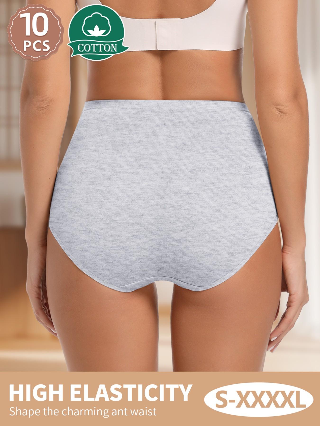 Women's Cotton Underwear Set, Soft Breathable Non-Irritating, Comfortable Fitted Triangle Panties, Large Elasticity, Multiple Colors, S-Xxxxl