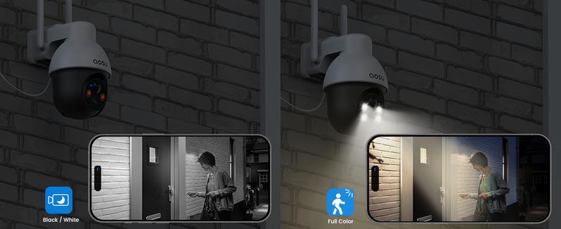 【Hot selling】AOSU Solar Security Camera Wireless Outdoor System, 3K/5MP Battery Powered WiFi Camera for Home Security, Panoramic PTZ, Auto Tracking, Human/Vehicle Detection, Night Vision, Spotlights, 2-Way Talk