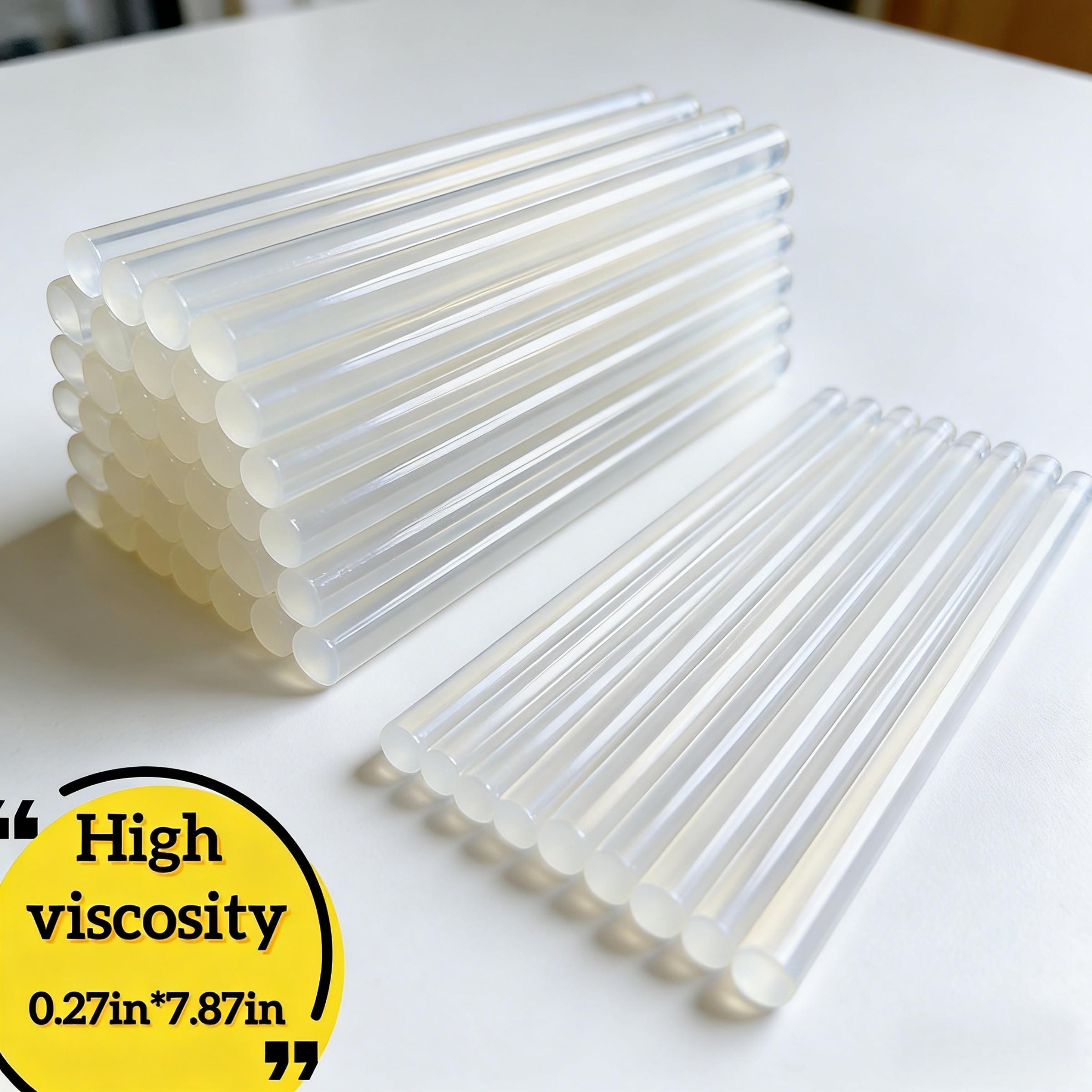 50pcs Super Sticky High Transparency Crystal Hot Melt Rods, 7mm X 200mm, Compatible with Most Hot Glue Guns, DIY Crafts, Repair Tools
