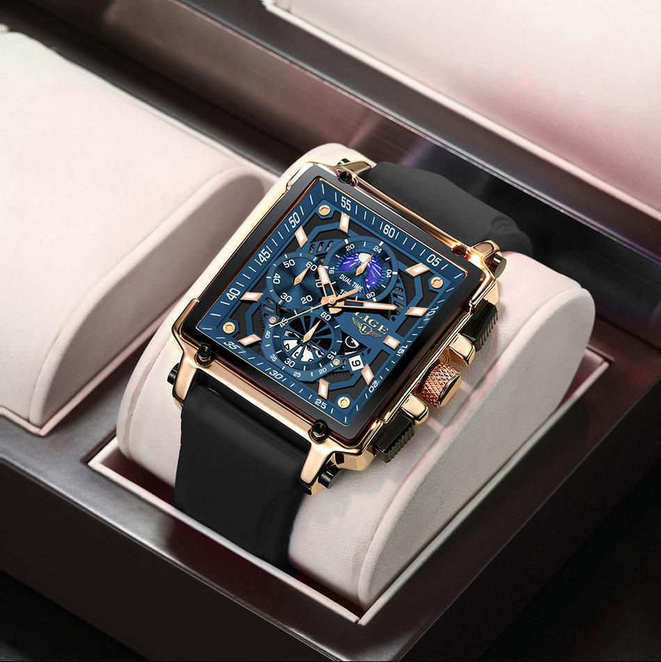 Business Fashion Square Dial Quartz Watch, Fashion Waterproo Luminous Watch for Party, Daily Clothing Decor, Trendy All-match