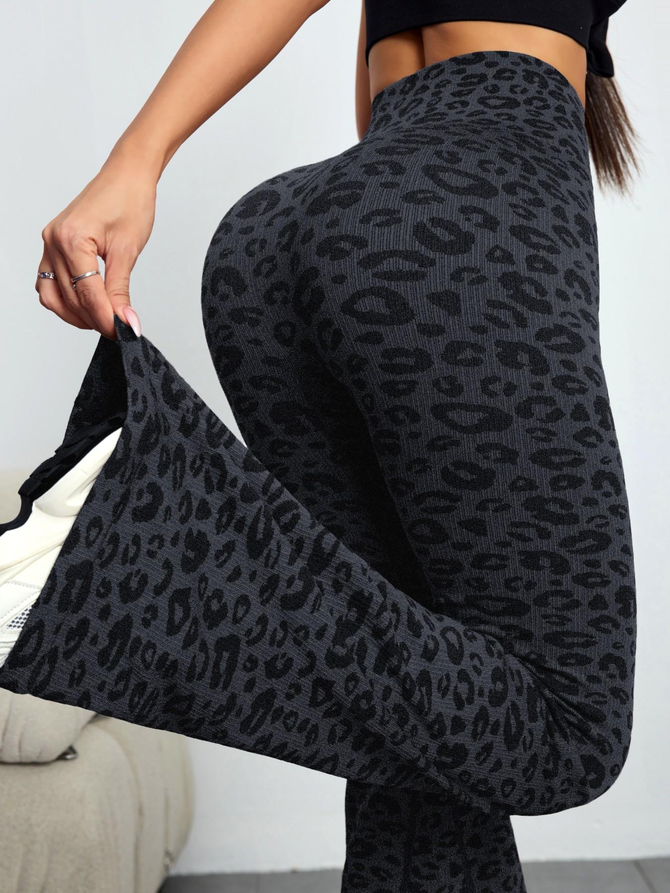 Women's Solid High Waist Sports Leggings, Casual Comfy Breathable Skinny Pants for Yoga Gym Workout Running, Ladies Sportswear for All Seasons, Flare Leggings