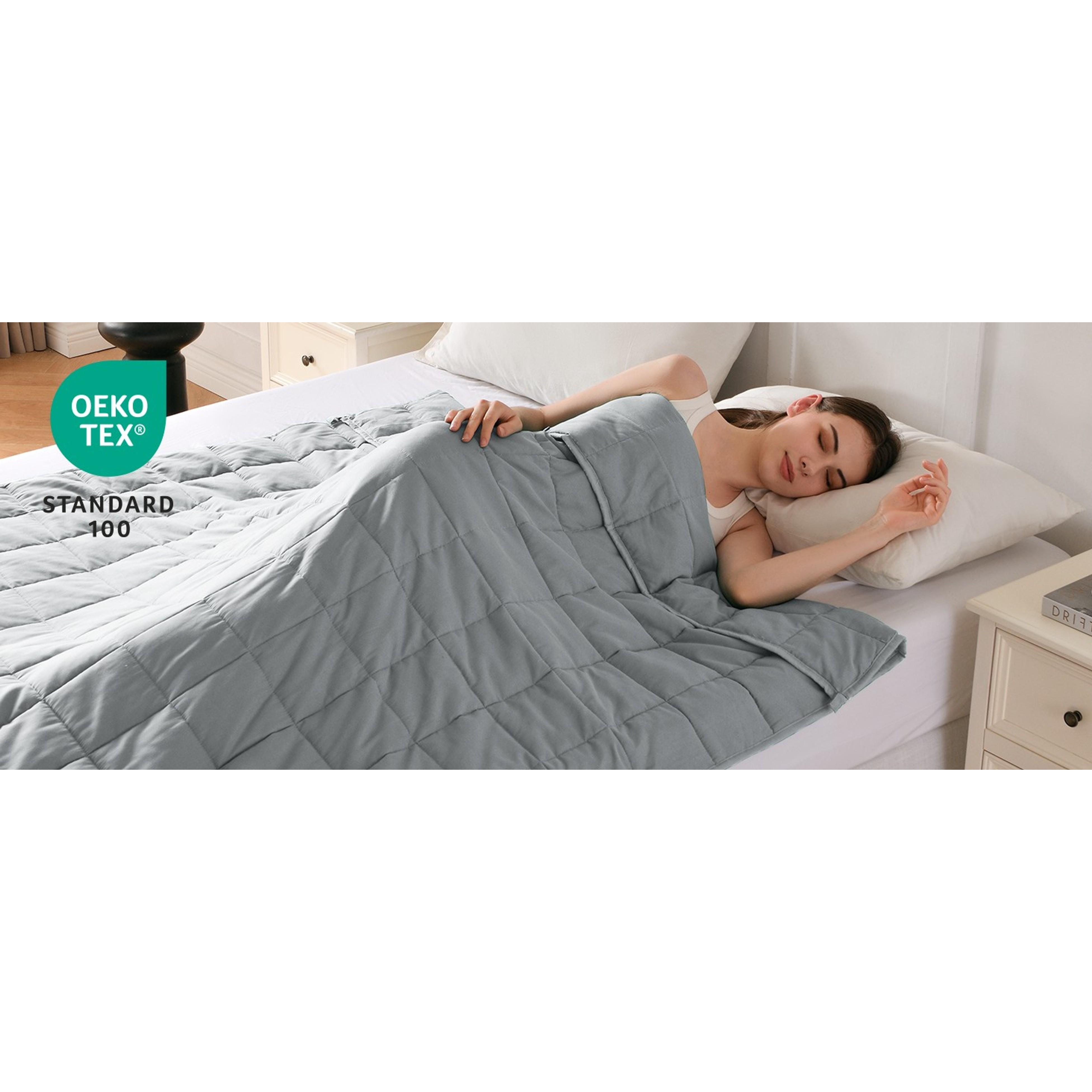 Weighted Blanket for Adults 12lbs, Soft Cooling Breathable Weighted Throw for Sleeping, Machine Washable Heavy Blanket with Glass Beads for Summer, Sofa Bed, 48"x72" Twin Size, Grey