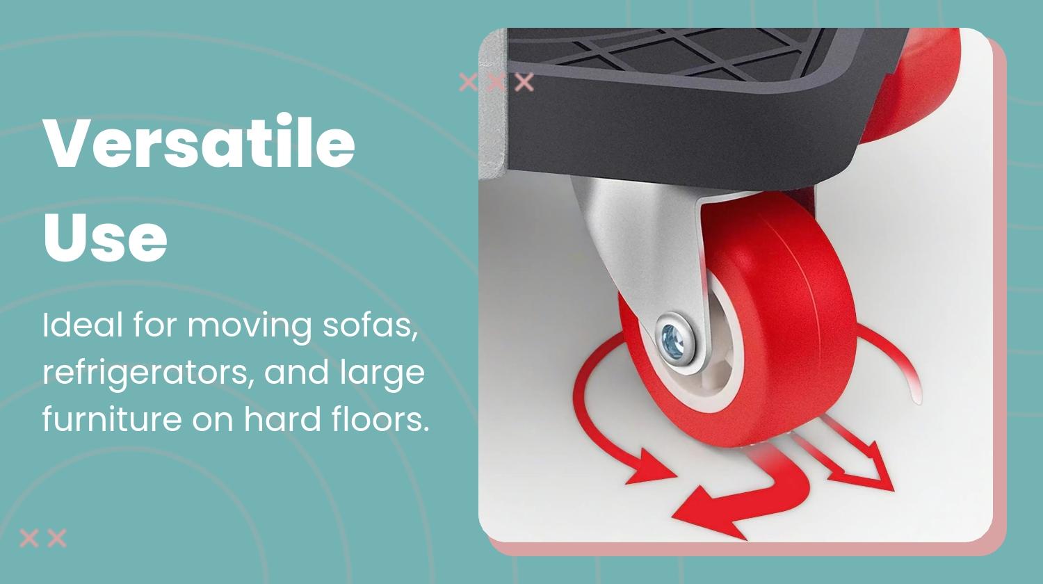 Furniture Moving Tool Set, Effortless Riser Elevator with Safe Wheels, Ideal for Sofa, Refrigerator, Hard Floor