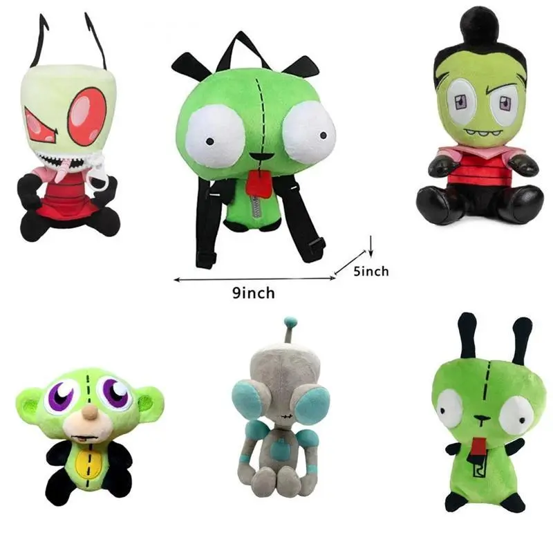 "Invader.Zim Gil Dog Backpack - Alien-Themed Anime School Bag & Toy for Kids! Durable Design, Fun Cosplay, Lightweight & Cool!"