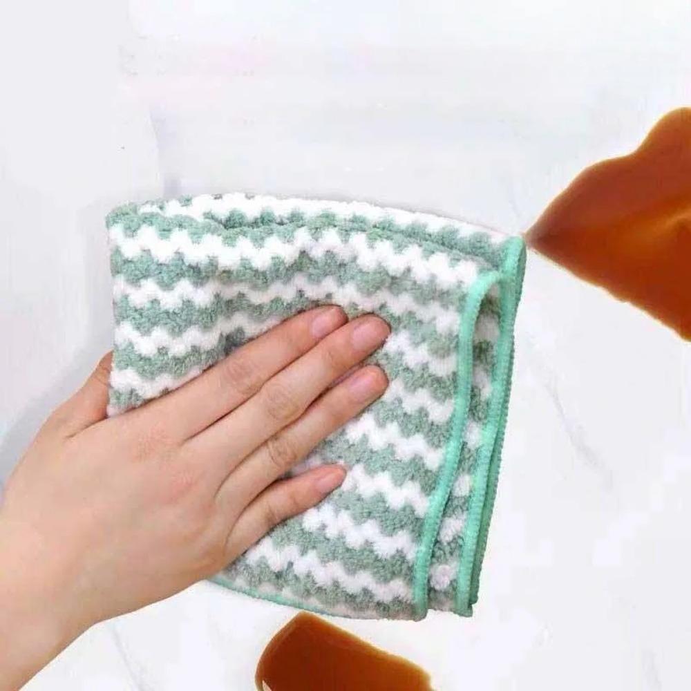 Ultra-Absorbent Microfiber Dish Cloths - Thickened Dual-Side for Kitchen, Bathroom & Restaurant Cleaning. Fast-Drying, Anti-Bacterial & Grease-Proof. Durable Multi-Surface Scrubber for Home & Commercial Use.