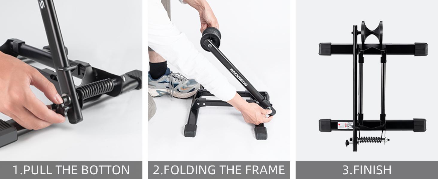ROCKBROS Foldable Bike Stand for 20"-29" Wheels - Indoor & Outdoor Bike Holder