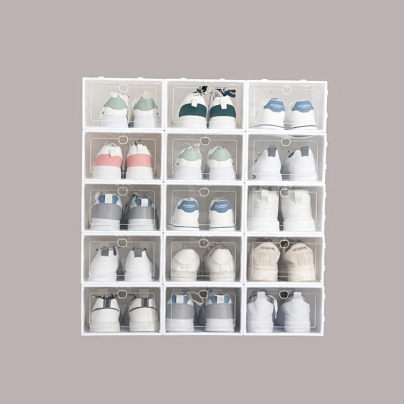 15PCS Large Transparent Shoe Box Shoe Storage Box Stackable Shoe Organizer Space-saving Foldable Shoes for Closets Sneaker Container Storage Box Find Shoe Storage Box in One Second Household New Year New Year Shoe Storage Box
