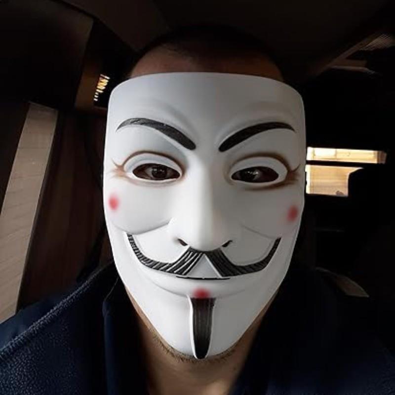 V for Vendetta Mask Anonymous Costume Accessory, Halloween Party Cosplay Prop, Unisex Masquerade Event Wear, Unique Design