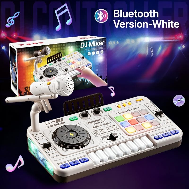 Multifunctional Digital DJ Controller Toy, 1 Box Music Simulation Toy with Microphone & Piano Key, Educational Music Toy for Kids, Home Entertainment Toy for Kids