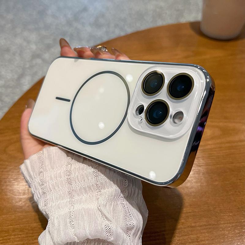 Compatible with iPhone 17 Pro Max/ 17 Pro/16/15/14/13/12 Pro Max Phone Case Magnetic phone case Electroplating protective cover phone case hlk04