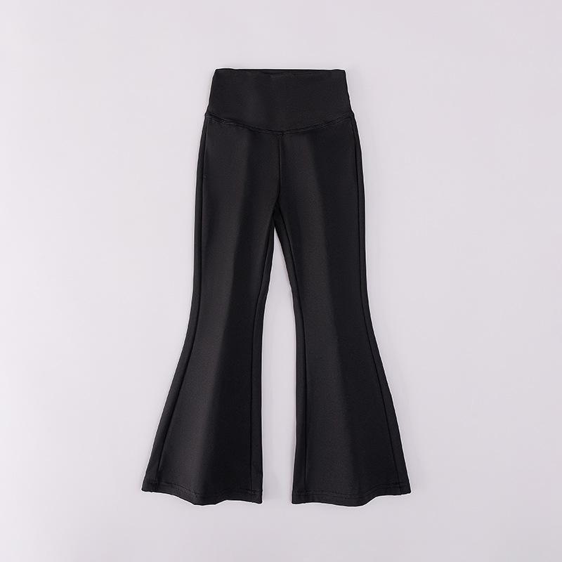Girls Yoga Leggings Flared Pants High Waist Teenagers Stretch Elastic Waistband Kids Sportswear Trousers Autumn Spring