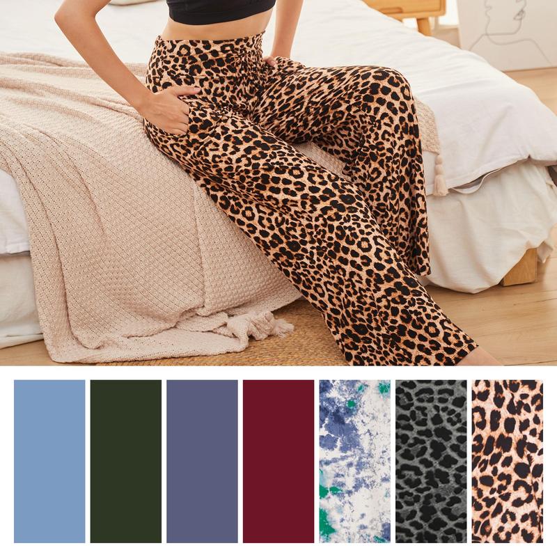 SHOWITTY 3 Pack Plus Size Women's Pajama Pants-Soft Comfy Casual Yoga Wide Leg Pants Casual Daily Wear Comfortable Fit