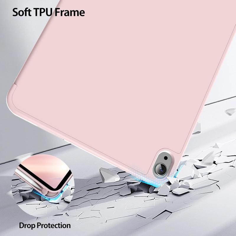 TechGuard iPad Air 11 Inch Case(Not iPad 10 and 11) for 7th/6th/5th/4th Gen, Auto Sleep/Wake Tri-Fold Stand, Soft TPU Protection, Magnetic Closure, Shockproof Tablet Casing with Pen Holder