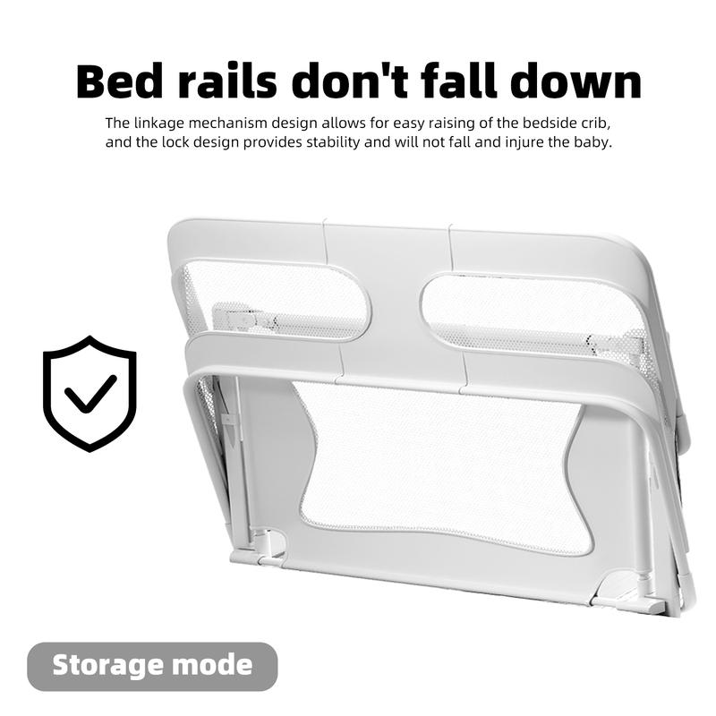 Baby Bassinet Sleeper, 14 Hole Gear Adjustable Cribs, Easy to Fold Portable Crib Side Bassinet, Swing Cradle Bed Side Sleeper with Ventilated Net