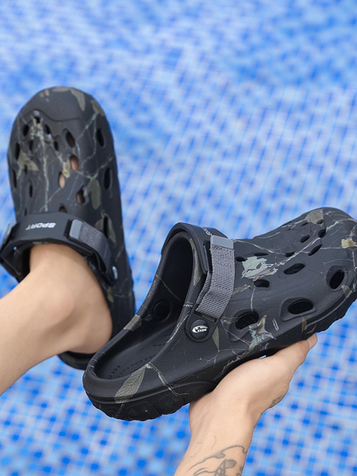 Summer Eva Fashion Hollow Out Camouflage Sandals, Men's Breathable Cool Slippers, Outdoor Beach Casual Footwear, Comfortable and Stylish