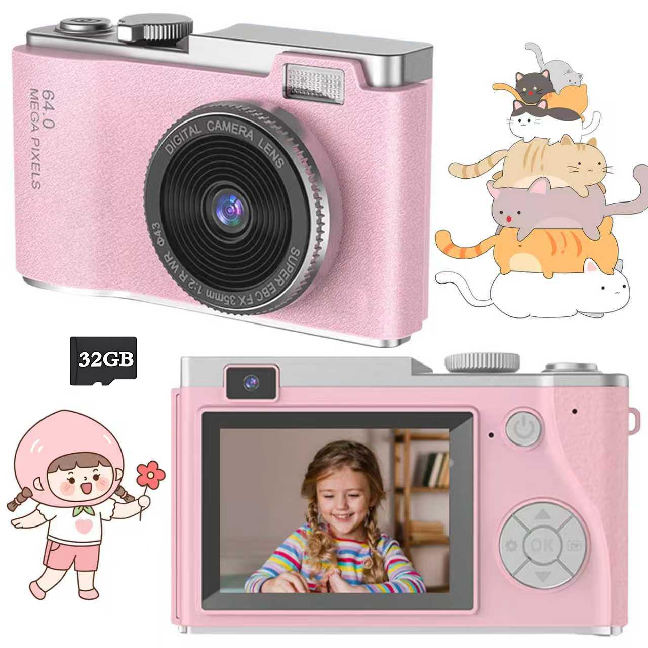 Kids' 2.4 Inch Autofocus Selfie Camera, Digital Portable Camera, Fun Photography Toy for Ages 3-12, Captures Outdoor Adventures & Memories, Ideal Gift for Children