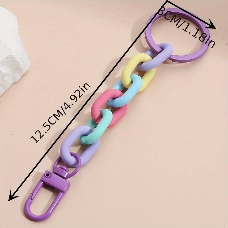 Acrylic plastic chain keychain in macaron colors, handmade keyring for women autumn rapper men Stainless Steel Link Necklace 20 motif tiara Crucifix nut Personalized Eye Photo Titanium Large Pearl Saturn Water Drop Choker Gradient Diamond Bead Rosary