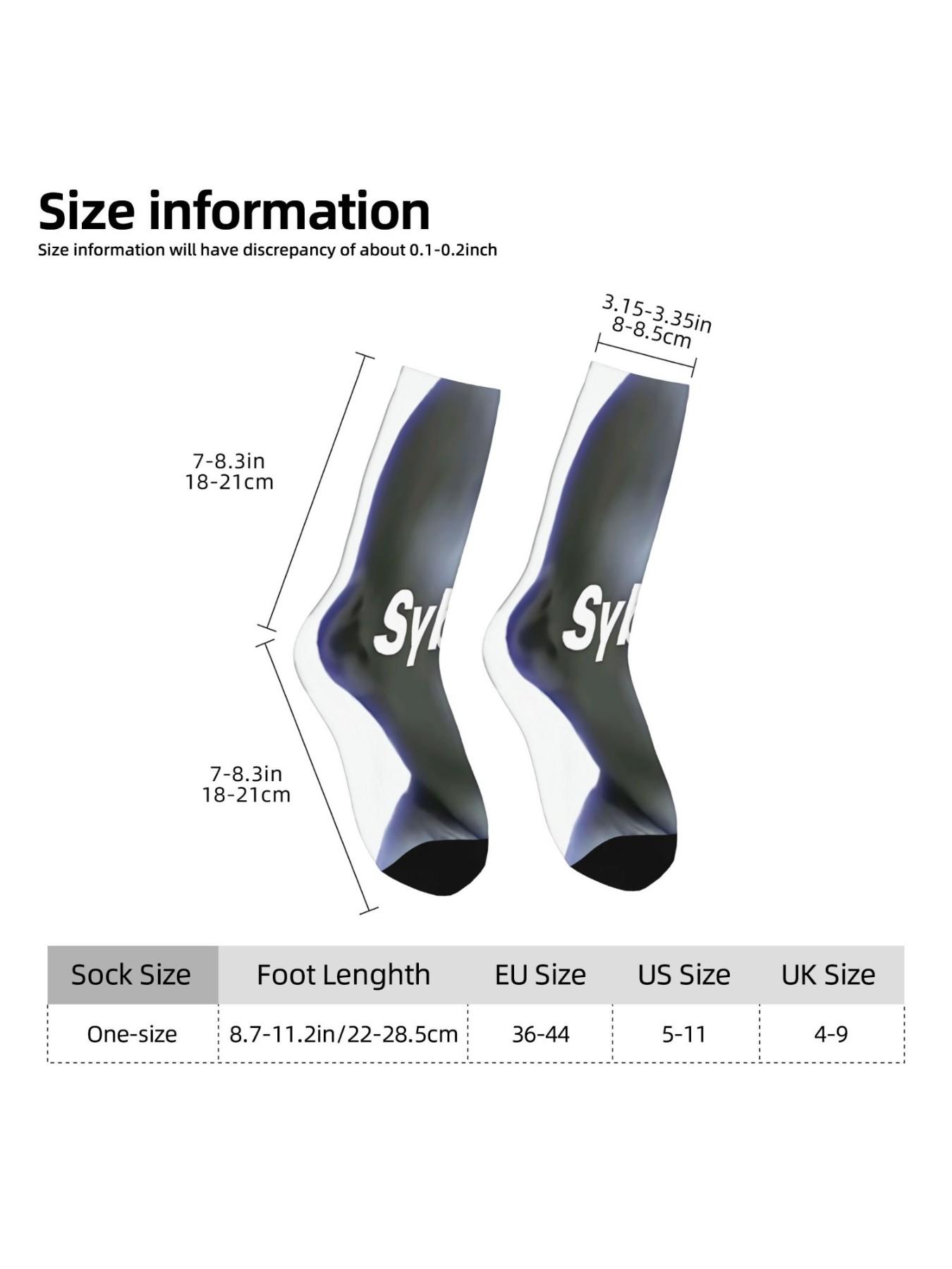 1 Pair Hip Hop Vintage Sybau Crazy Men's compression Socks Unisex Funny Street Style Pattern Printed Funny Novelty Happy Crew Sock Streetwear
