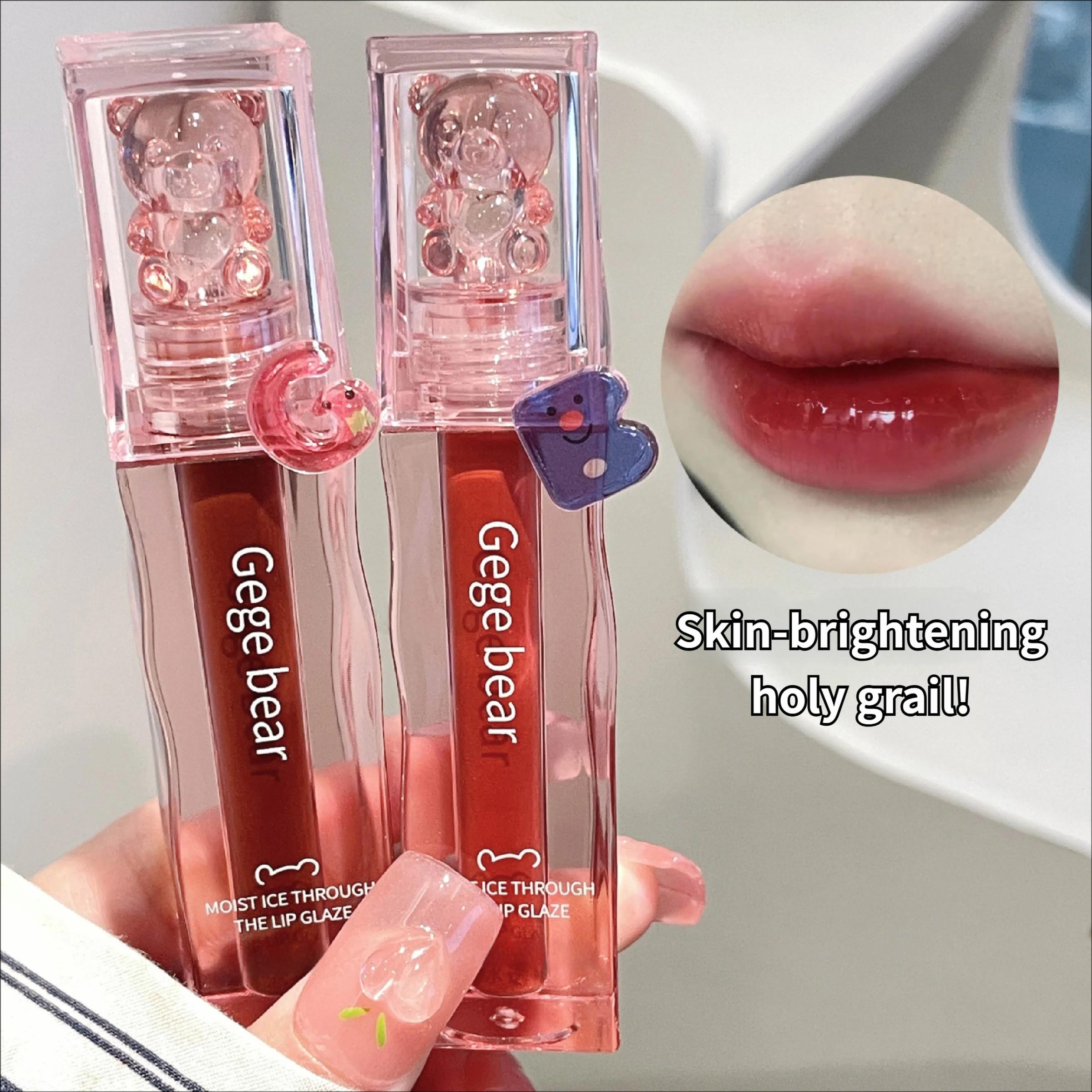 Waterproof Mirror Finish Lipstick, Transparent Bean Sand Milk, Gentle Fake Makeup Gift for Women, Christmas & Valentine's Day