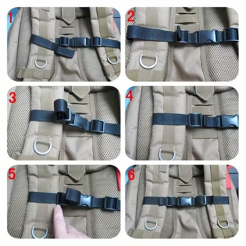 Adjustable Backpack Chest Strap Set, Lightweight Minimalist Design, Safety Buckle Closure, Polyester Material, Hiking Camping Travel