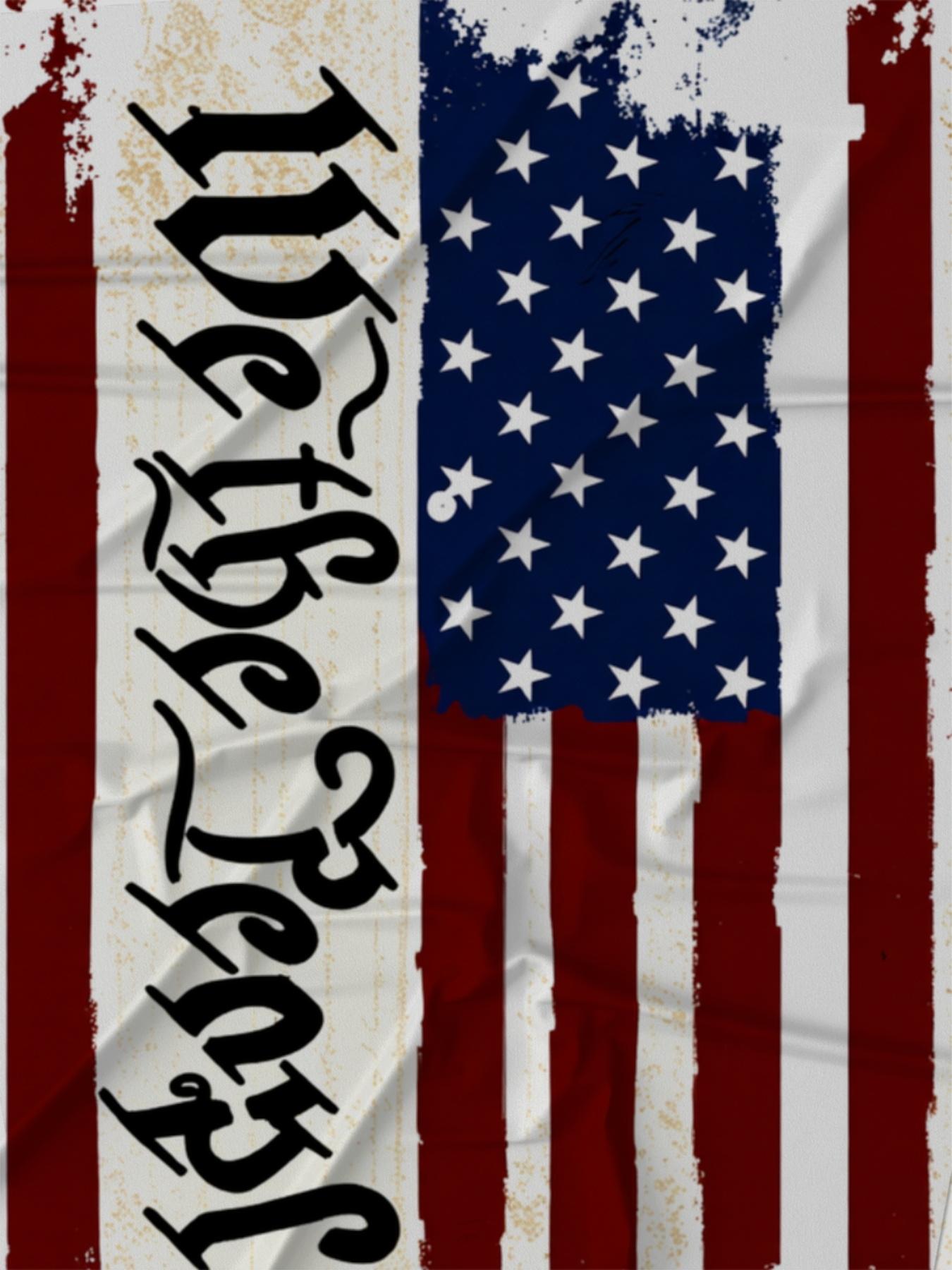 Men's Short Sleeve T-Shirt with American Flag Pattern, Casual Fashion Printed Top, New Summer Trendy Men's Clothing