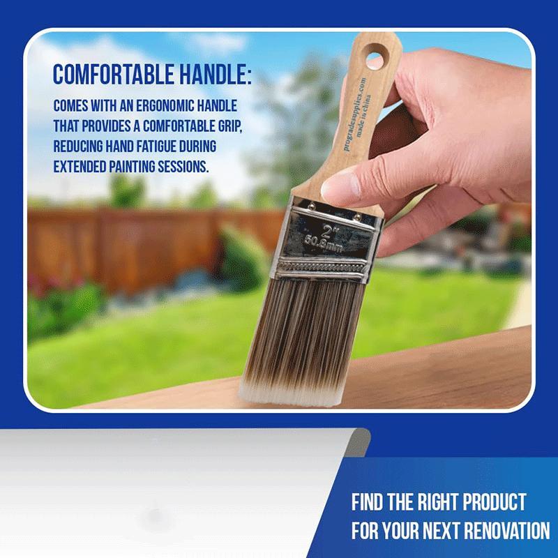 5-Piece Paint Brush Set, Flat & Angle Brushes, Diverse Brush Types for Latex and Oil Paints, Ideal for Interior & Exterior Home Improvement Projects