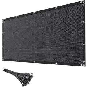 5ft x 50ft Black Privacy Screen Fence 90% Blockage Heavy Duty Fencing Mesh Shade Net Cover for Outdoor Wall Garden Backyard Porch Patio Balcony