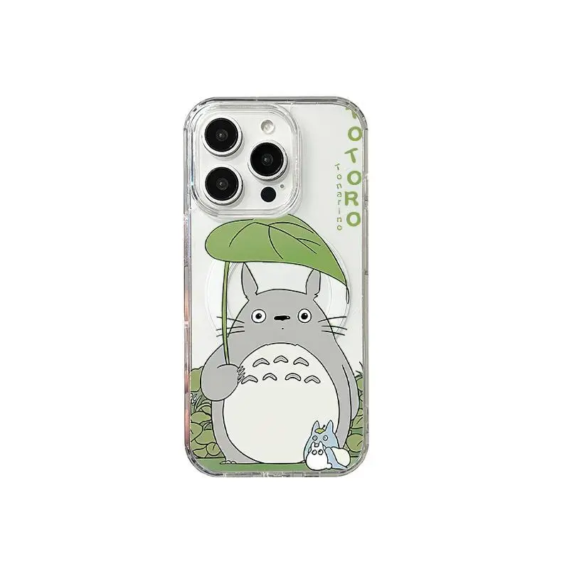 Hayao Miyazaki Totoro Magnetic Phone Case for IPhone 17 16 15 14 13 12 11 Pro Max Plus 17Air And Samsung S26 S25 S24 S23 S22 S21 FE Plus Ultra Soft TPU Back Cover Protection Shockproof, Hyperrealism, Glam