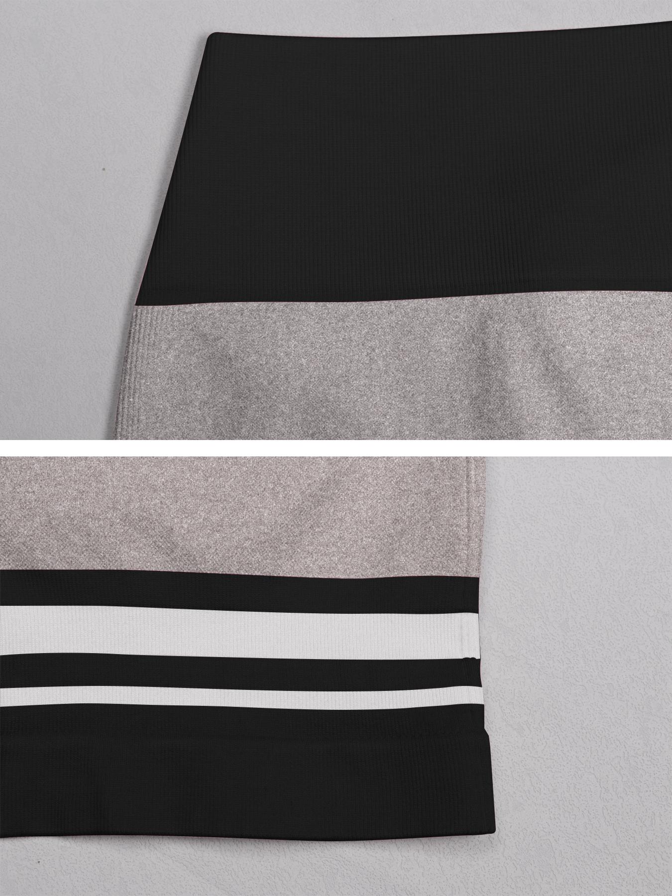 Women's Striped Print High Waist Gym, Sporty Breathable Comfortable High Stretch Yoga Shorts, Ladies Sportswear for Indoor Outdoor Wear Gym Fitness Shorts