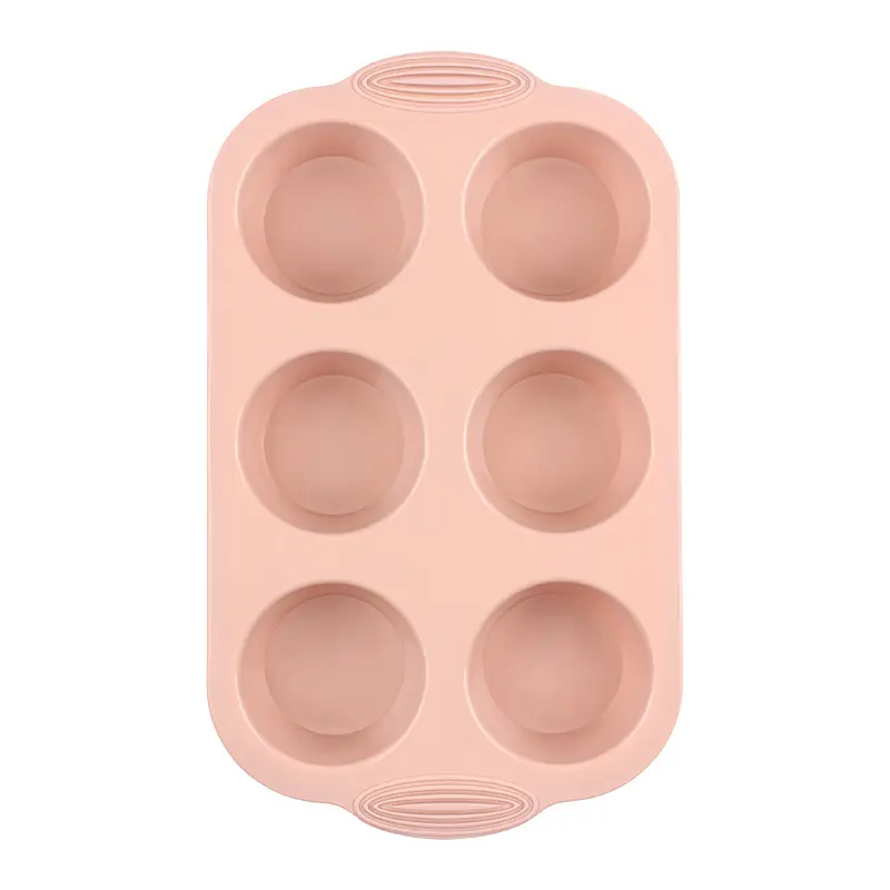 Food Grade Silicone Six-Cavity Cake Mold, Reusable Baking Mold for DIY Cookies, Muffins, Desserts, Perfect for Home Bakers