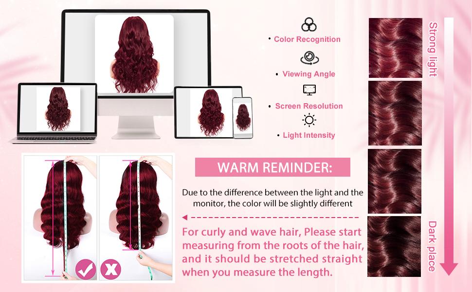 Yilike 99j Burgundy Lace Front Wigs Human Hair Red Burgundy Wig 180% Density 13x6 Body Wave Lace Front Wigs Pre Plucked Glueless Lace Front Wigs Human Hair for Women