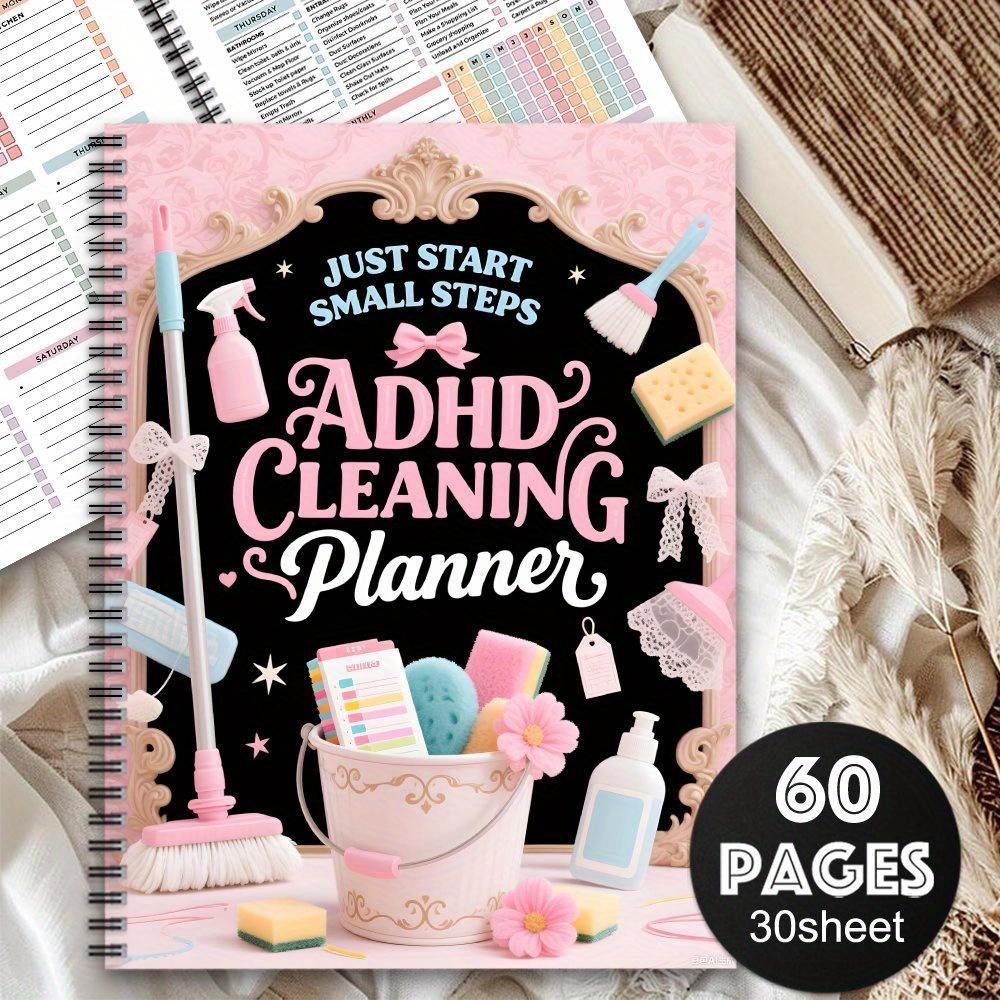 ADHD Cleaning Plan Book (Screw Binding) - Color Coded Cleaning Schedule, Daily/Week/Month/Year Planner, Household Checklist, Productivity Plan and Cleaning Record for Home, Office, Housewife and Mom