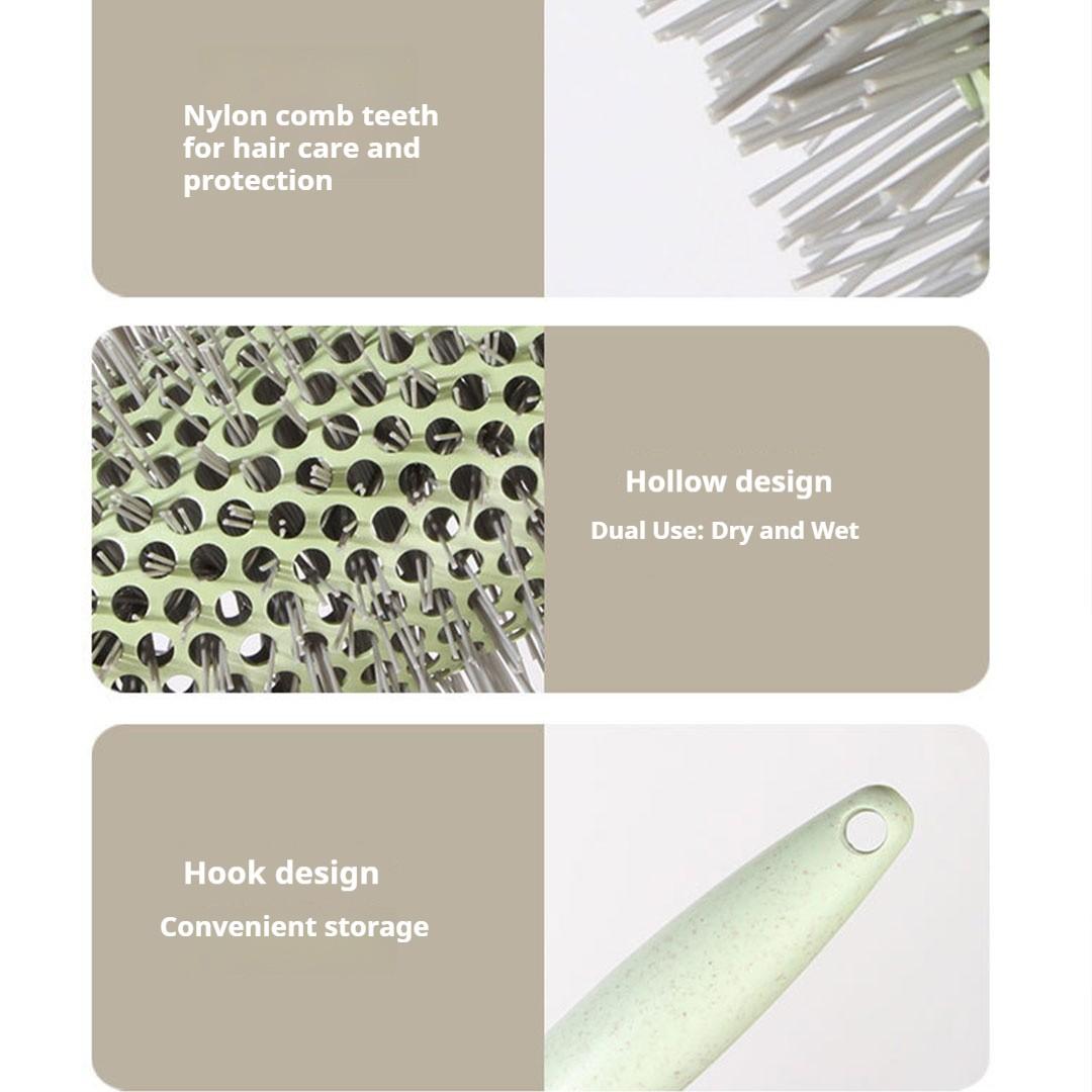 Ceramic Coated/Ionic Thermal Barrel, Anti-Static Heat-Resistant,Non-electronic, Self-Standing Round Quick Styling Brush, Great Blowout,Blowout Volume, Wave Styler