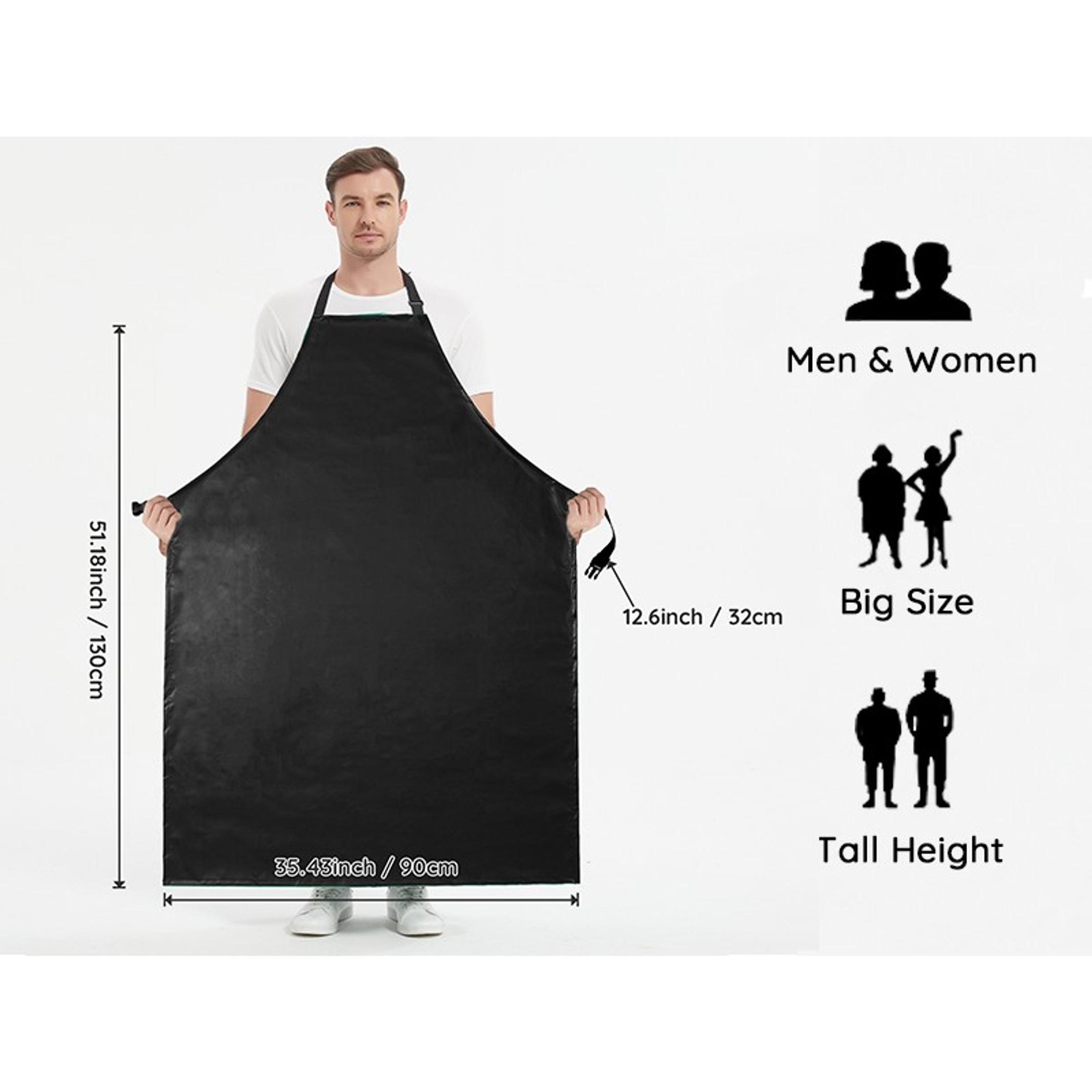 Thicker Rubber Apron, Extra Long Adjustable Apron, Heavy Duty Oil&Chemical Resistant Waterproof Work Aprons