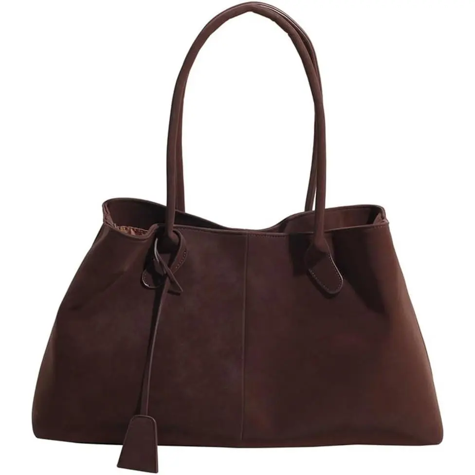 Faux Suede Slouchy  Bag Women Large Hobo Tote Bag Leather Strap  Lightweight Satchel Casual Travel Work