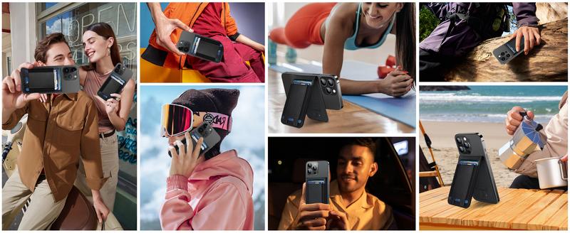 Magnetic Wallet for iPhone 16/15/14/13/12 with 3 Card Slots, Magnetic Wallet, Phone Wallet & Adjustable Stand, Black，find my Shockproof Cellphone Smartphone 【Christmas】