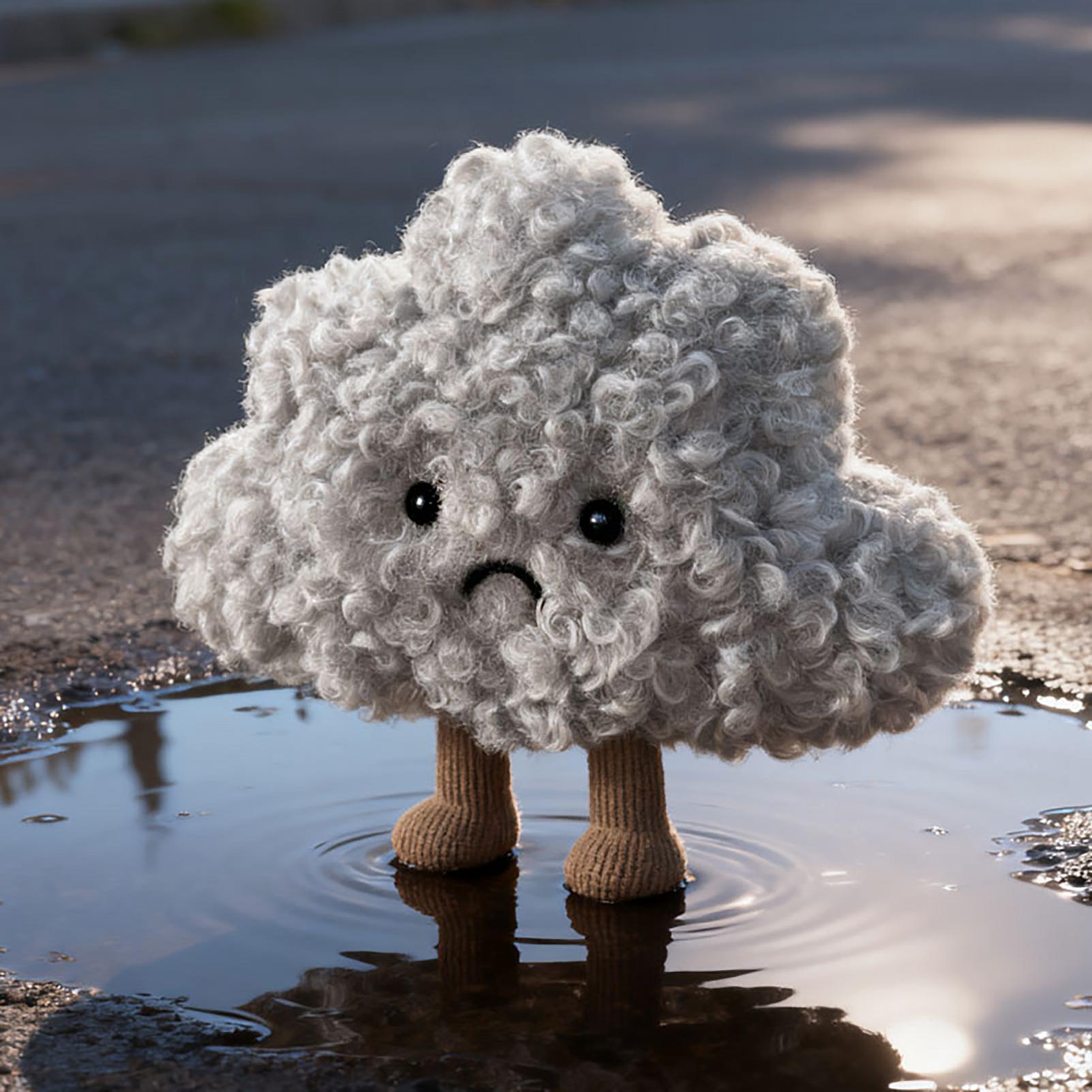 Cute Storm Little Dark Cloud Plush Toy, 16cm/6.3in Soft Curly Doll, Ideal Baby Comforter & Creative Birthday Gift, Soft Cuddly Gift, No Battery Required