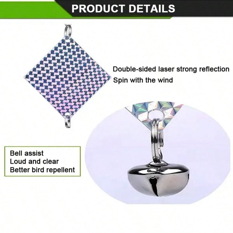 Decorative Reflective String, Garden Decoration Hanging Bell, Reflective Bird Deterrent String, Outdoor Yard Decor, 1 Piece