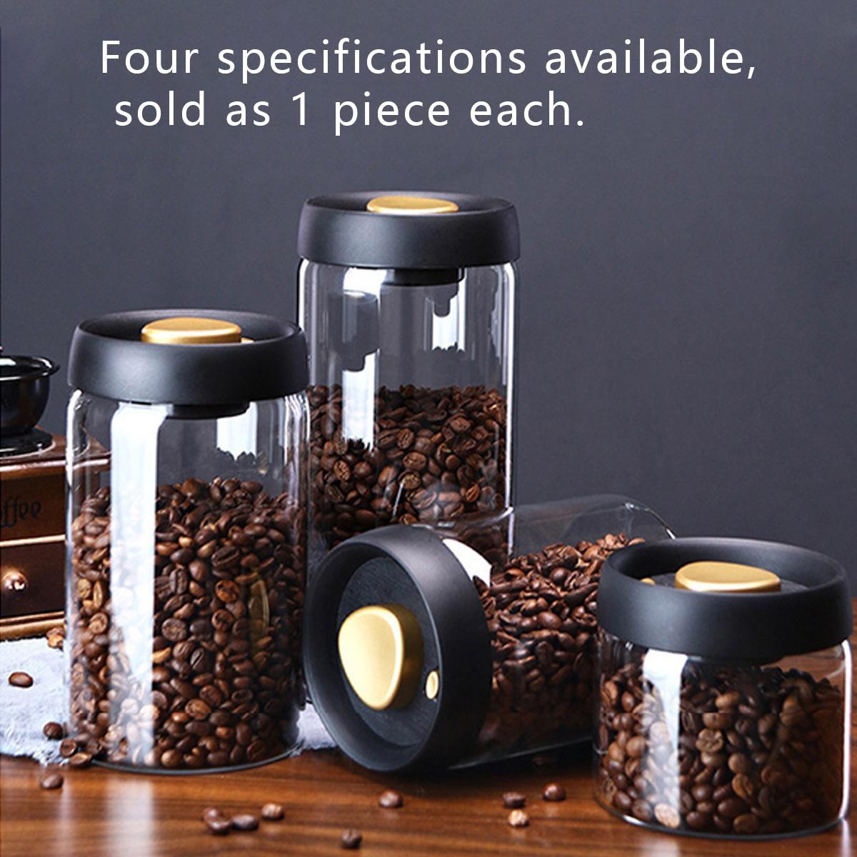 Vacuum Pump Sealed Glass Jar | Food Freshness Locking Canister | Kitchen Organizer for Coffee, Tea, Nuts | Single Unit