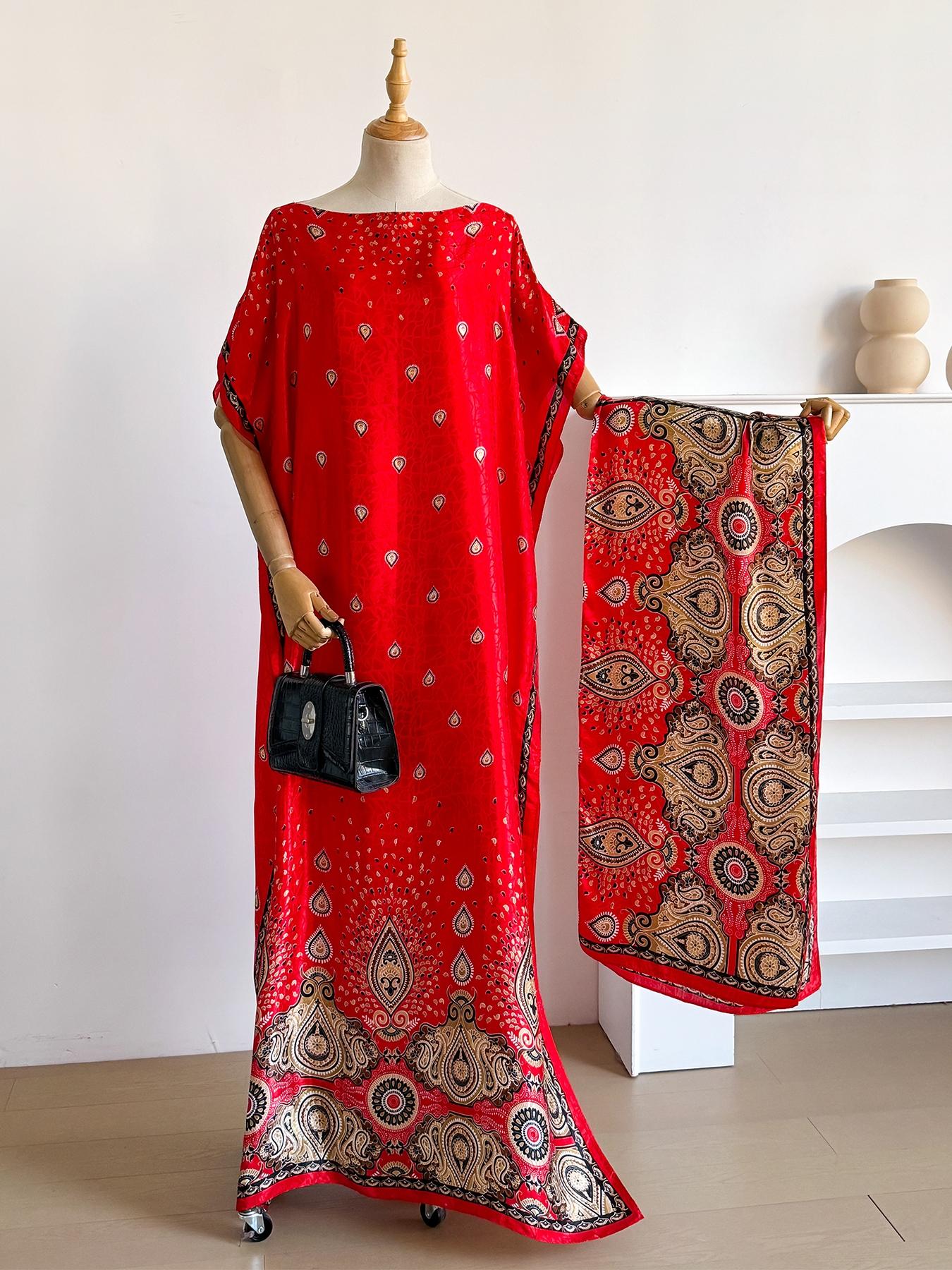 Women's Colorblock Print Long Scarf & Poncho Set, Casual Soft Comfortable Shawl for Beach Vacation, Fashion Accessories for Women & Girls