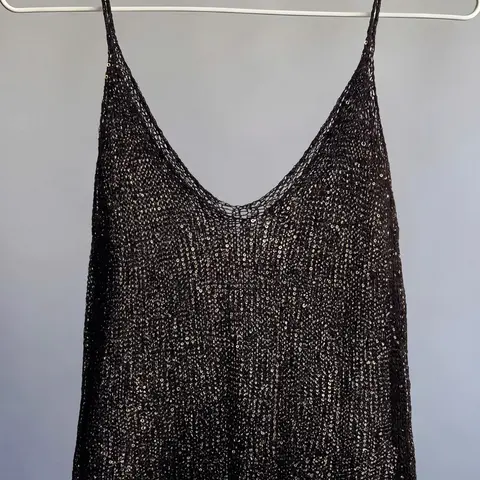 Sequin-Embellished Cutout Cami, V-Neck Sleeveless Top, Casual and Elegant Style, Summer Beachwear