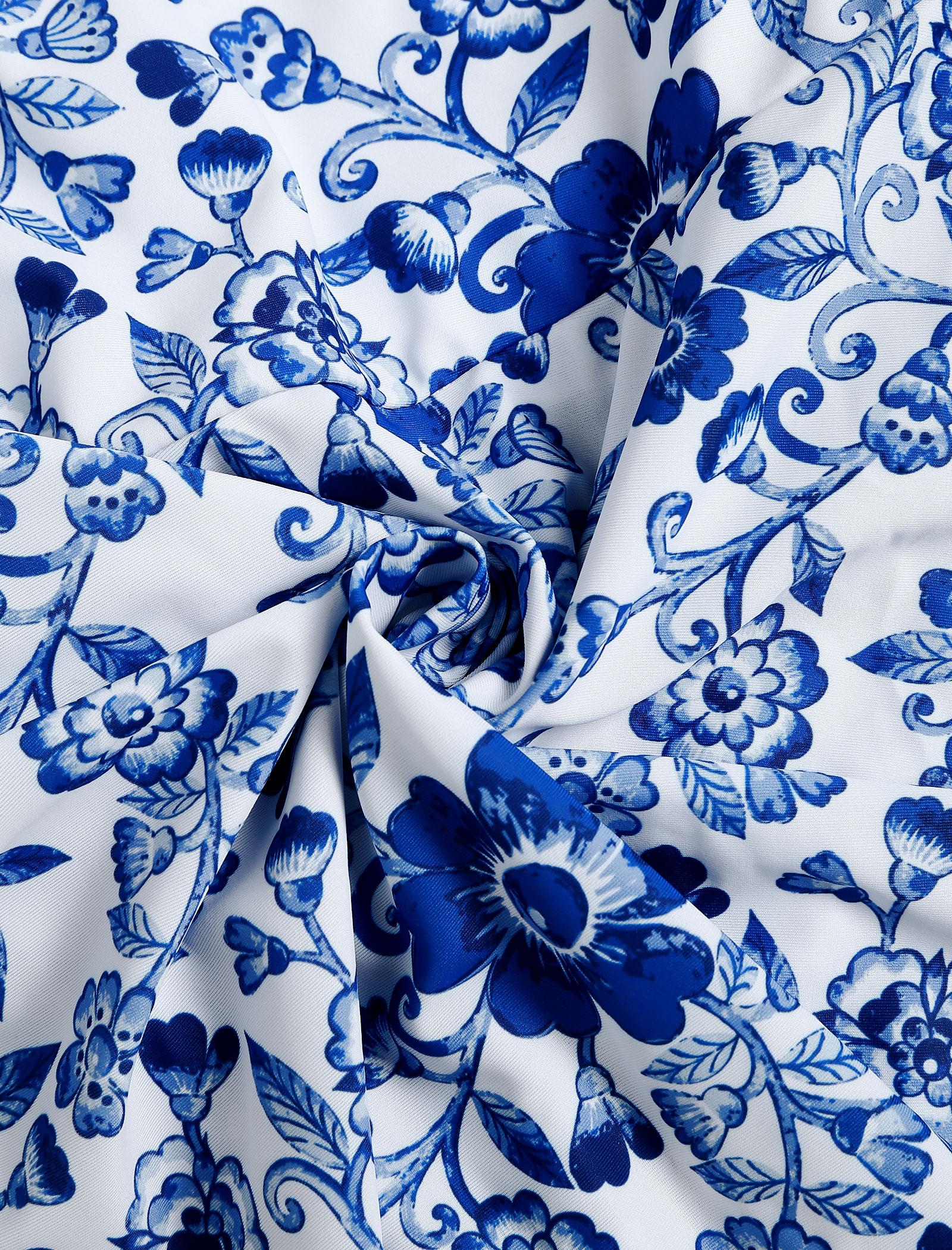 Women's Summer Beach Floral Prints Beach Vacation One Piece Swimdress Swimsuits for Women Tummy Control Swim Dresses Skirt Bathing Suit Tropical Print Swimsuit