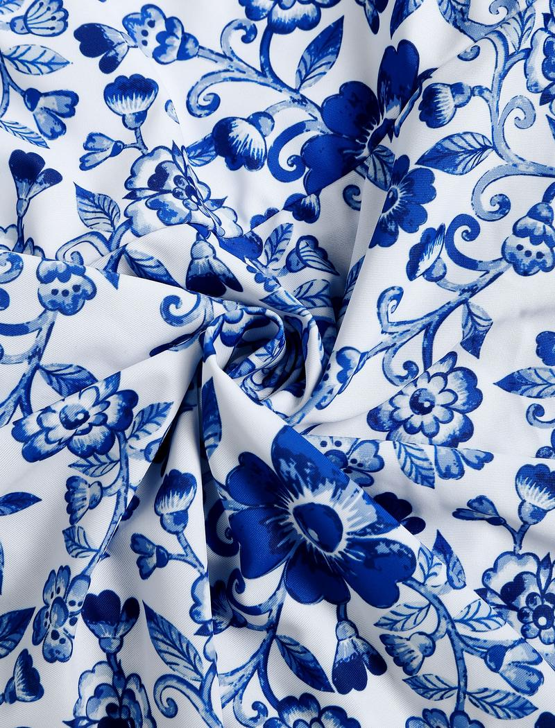 Women's Summer Beach Floral Prints Beach Vacation One Piece Swimdress Swimsuits for Women Tummy Control Swim Dresses Skirt Bathing Suit