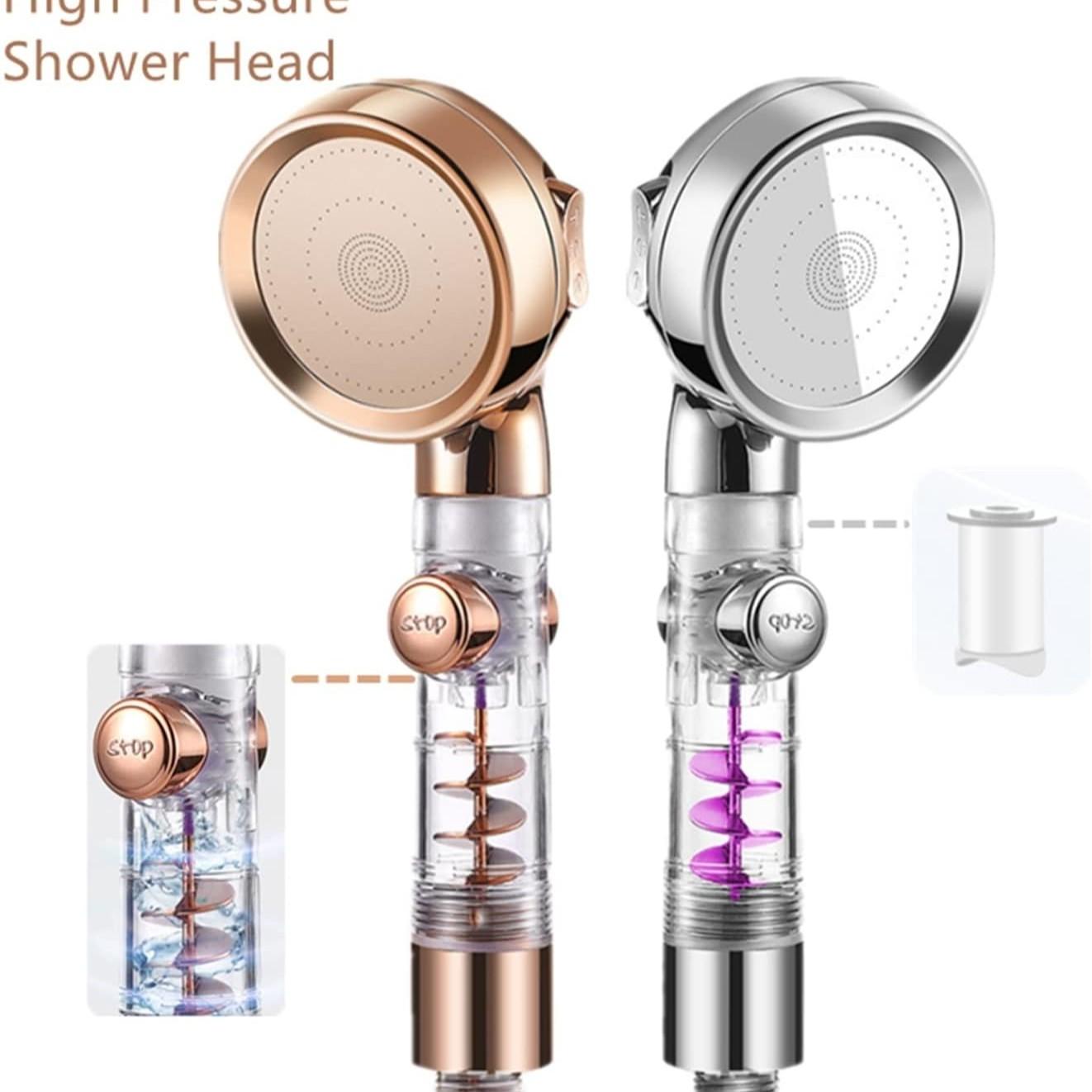 Three-Function Boosted Filter Shower Head, One-Touch Switch Water-Saving Bathroom Shower Spray, Efficient Pressure-Raised Design