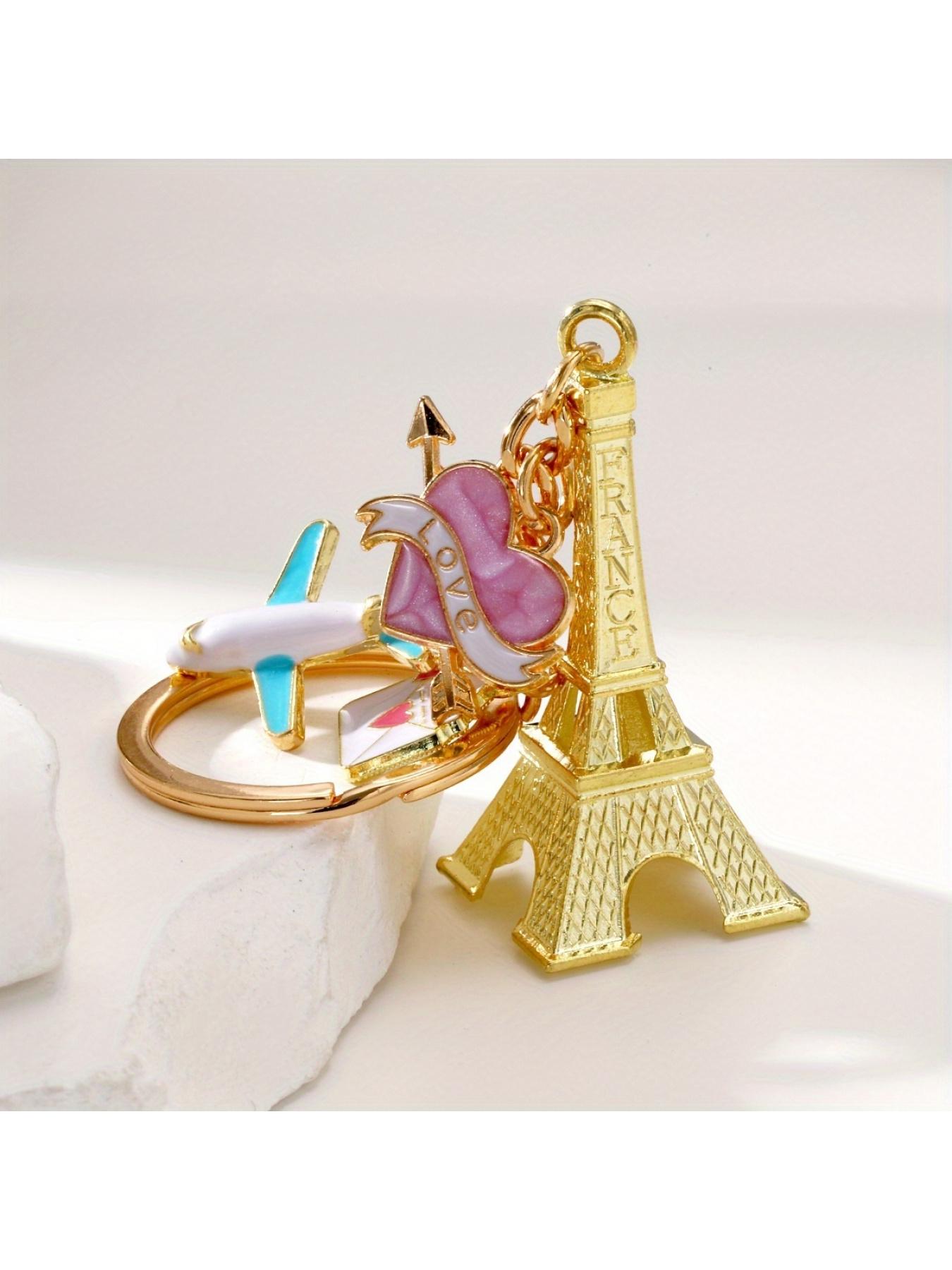 1pc Tower Key Chain, Romantic Envelope Airplane Pendant, Couple Key Chain Pendant