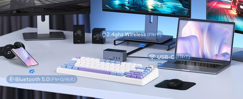 [2026]Aula F75 MAX Wireless Mechanical Keyboard with TFT Screen and Knob, Gasket Gaming Keyboard in 75% Layout, Hot Swappable, RGB Backlight, for PC/Mac/Linux