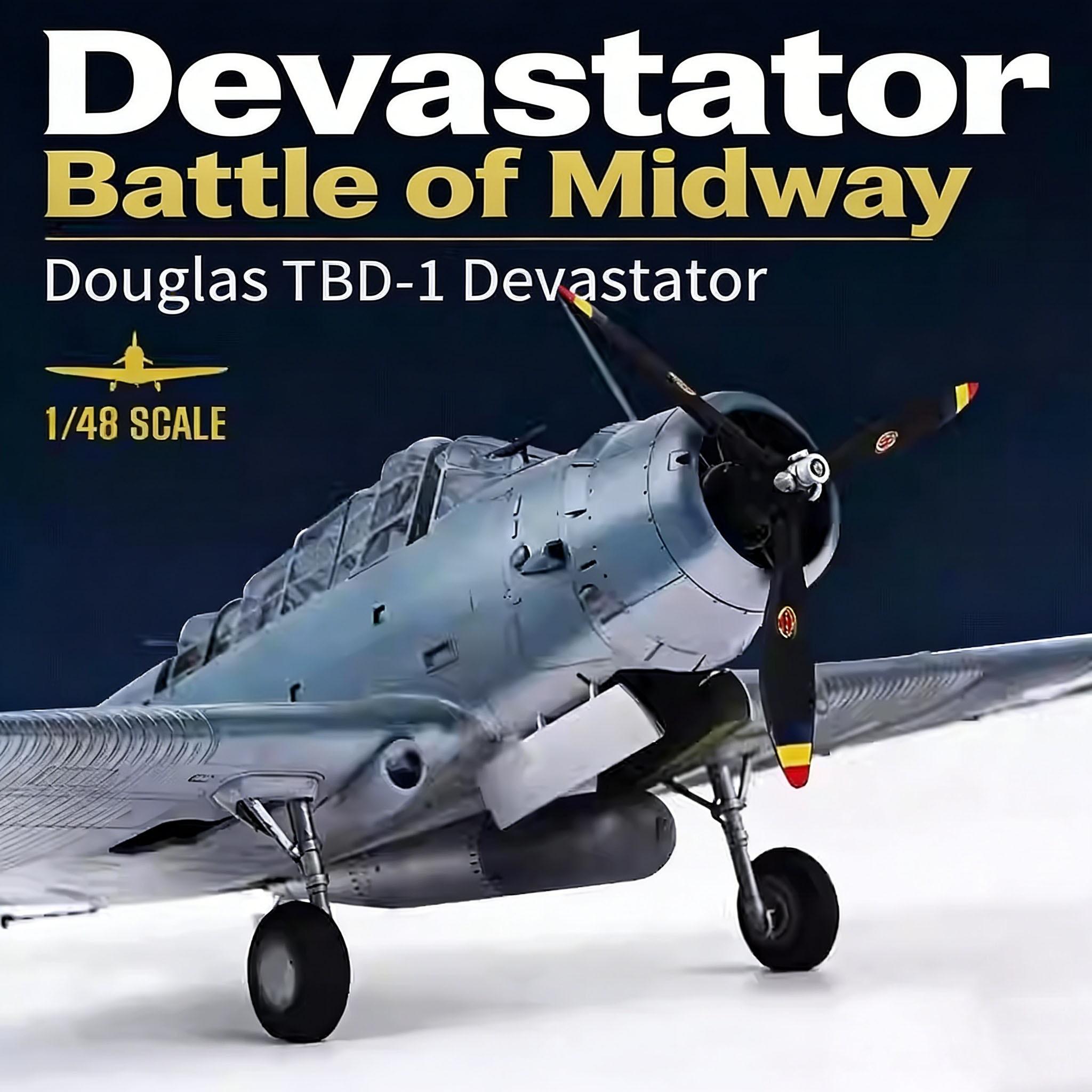 Greatwall 1/48 Scale Model Kit, L4807 Devastator Douglas Tbd-1 Vt-8 at Midway 1942, Detailed Wwii Aircraft Hobby Model